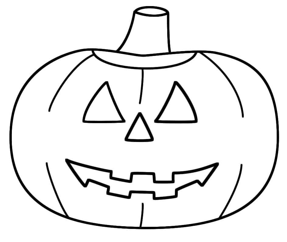 Dibujos de Una calabaza de Halloween sencilla para colorear