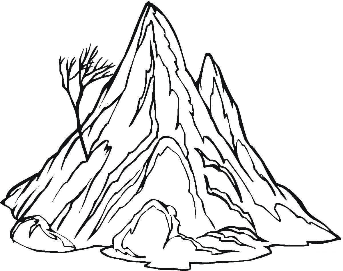 Dibujos de Una Montaña Solitaria para colorear