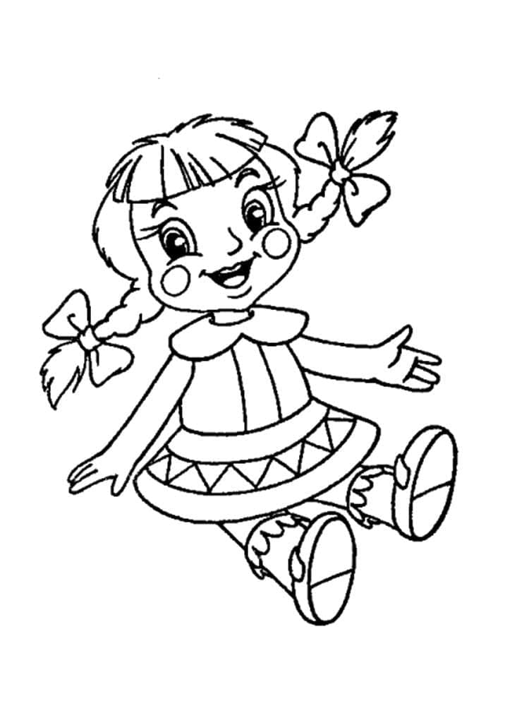 Dibujos de Una muñeca feliz para colorear