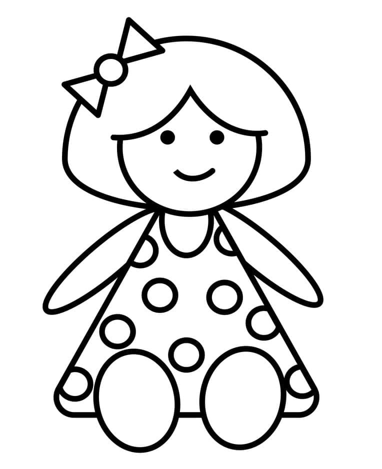 Dibujos de Una muñeca sencilla para colorear