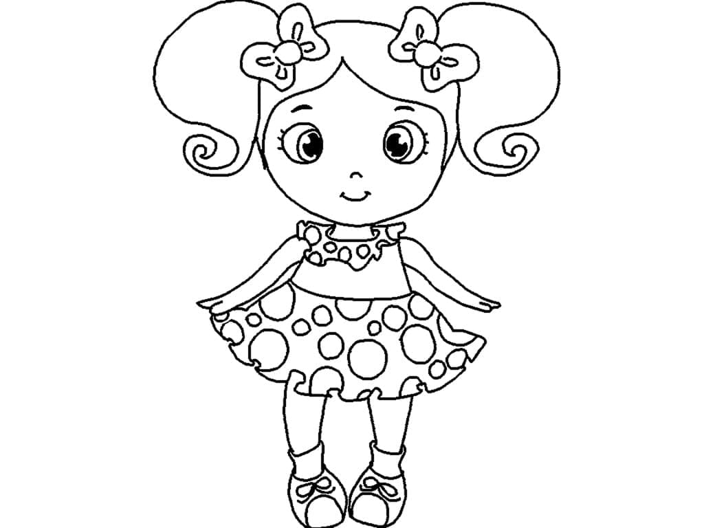 Dibujos de Una muñeca sonriente para colorear