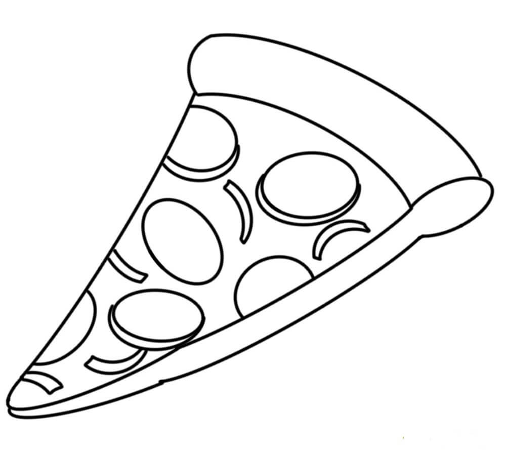Dibujos de Una Porción de Pizza para colorear