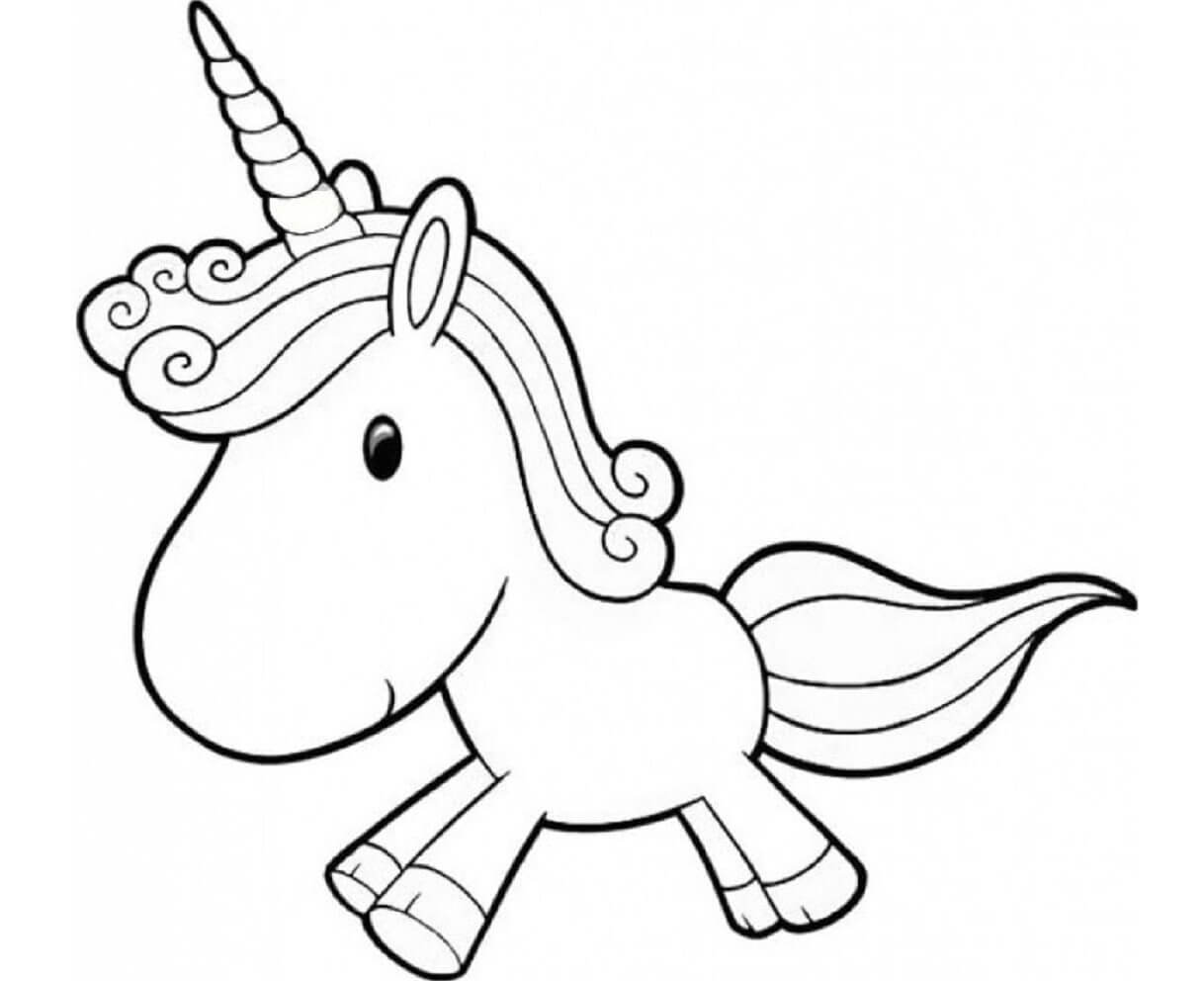 Dibujos de Unicornio Chibi para colorear