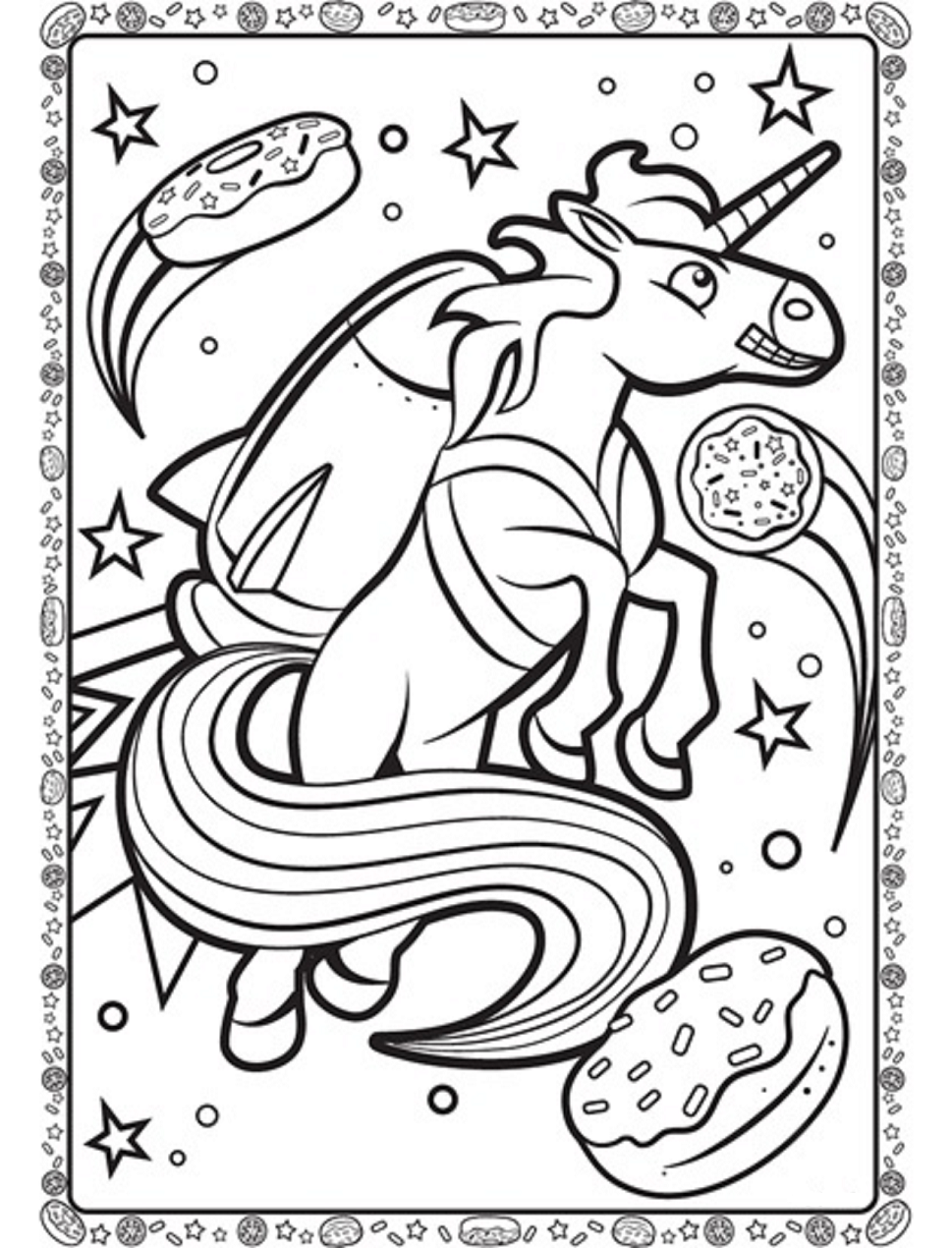 Dibujos de Unicornio con Cohete para colorear