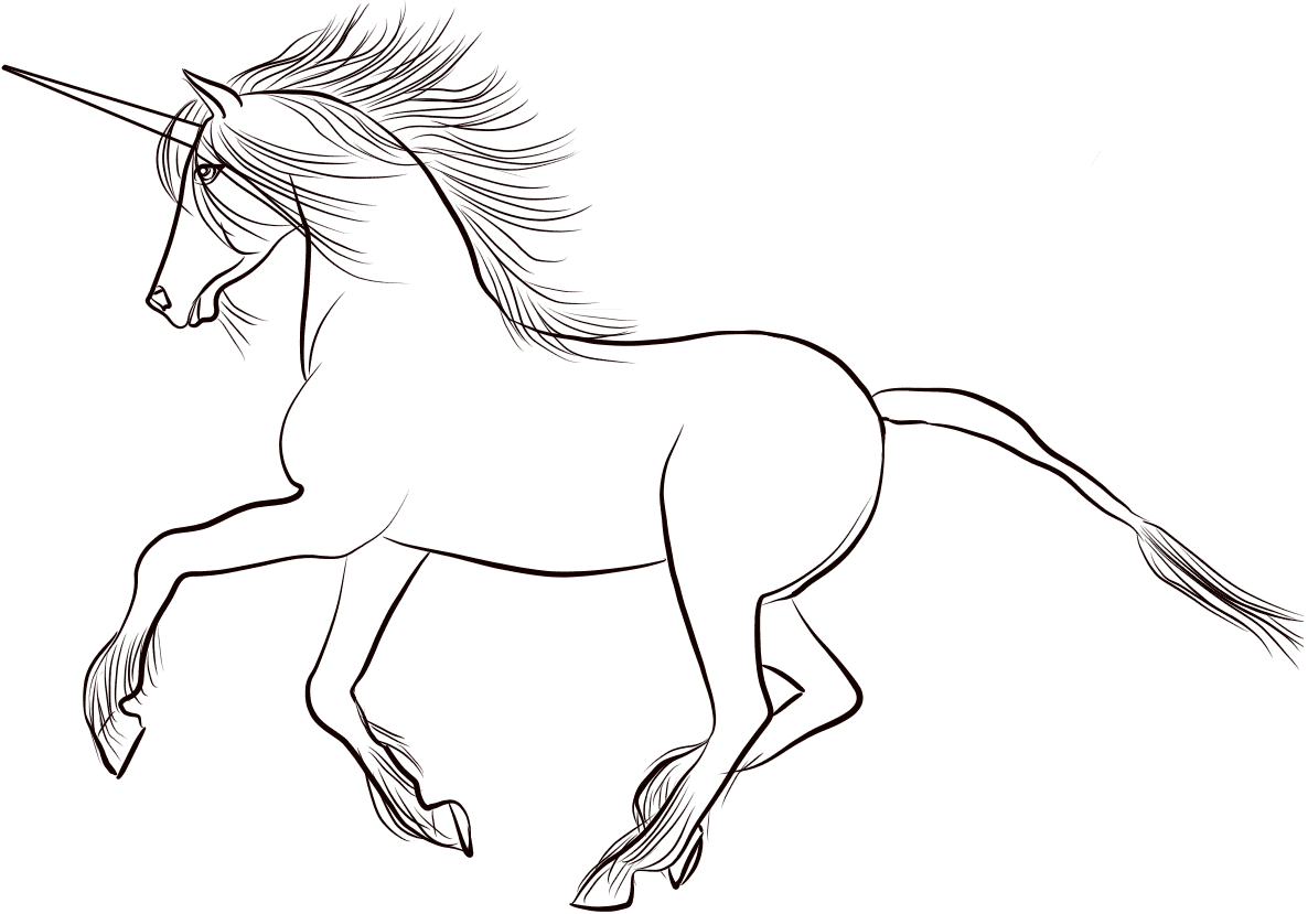 Unicornio Corriendo para colorir