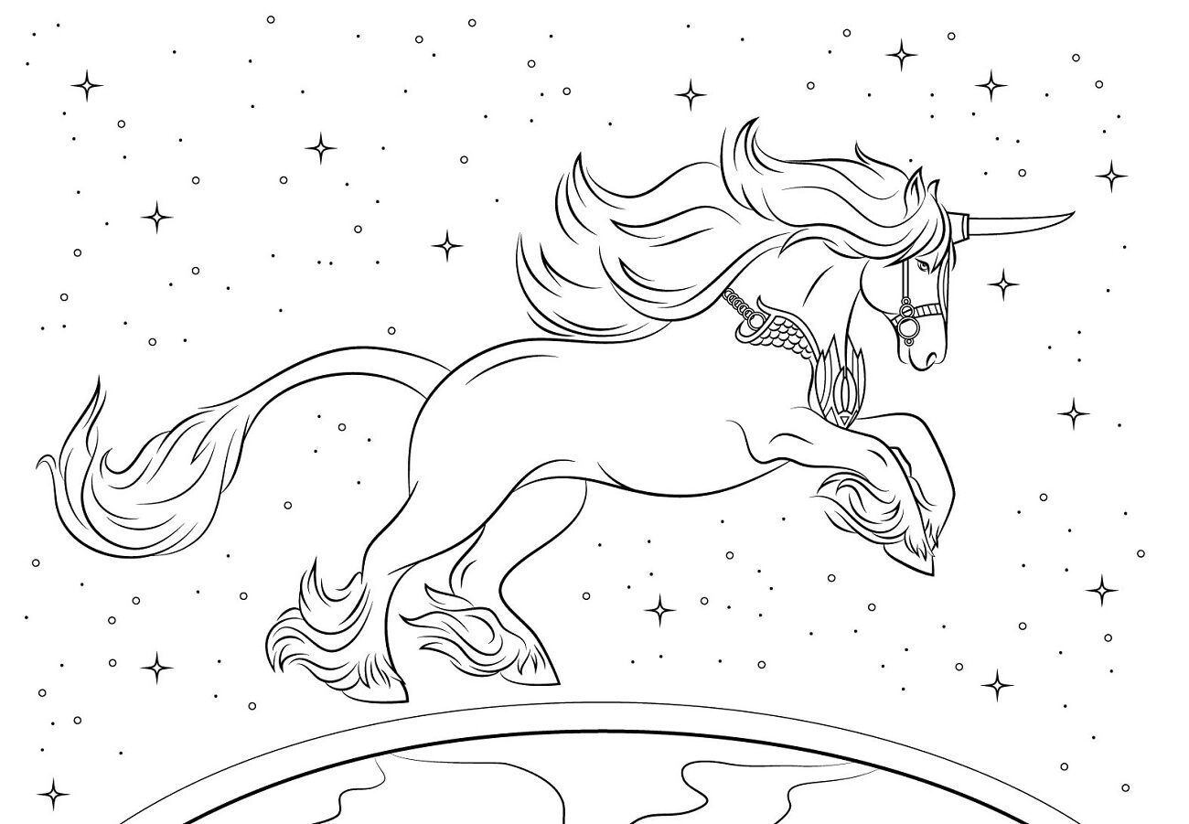 Unicornio en Movimiento para colorir