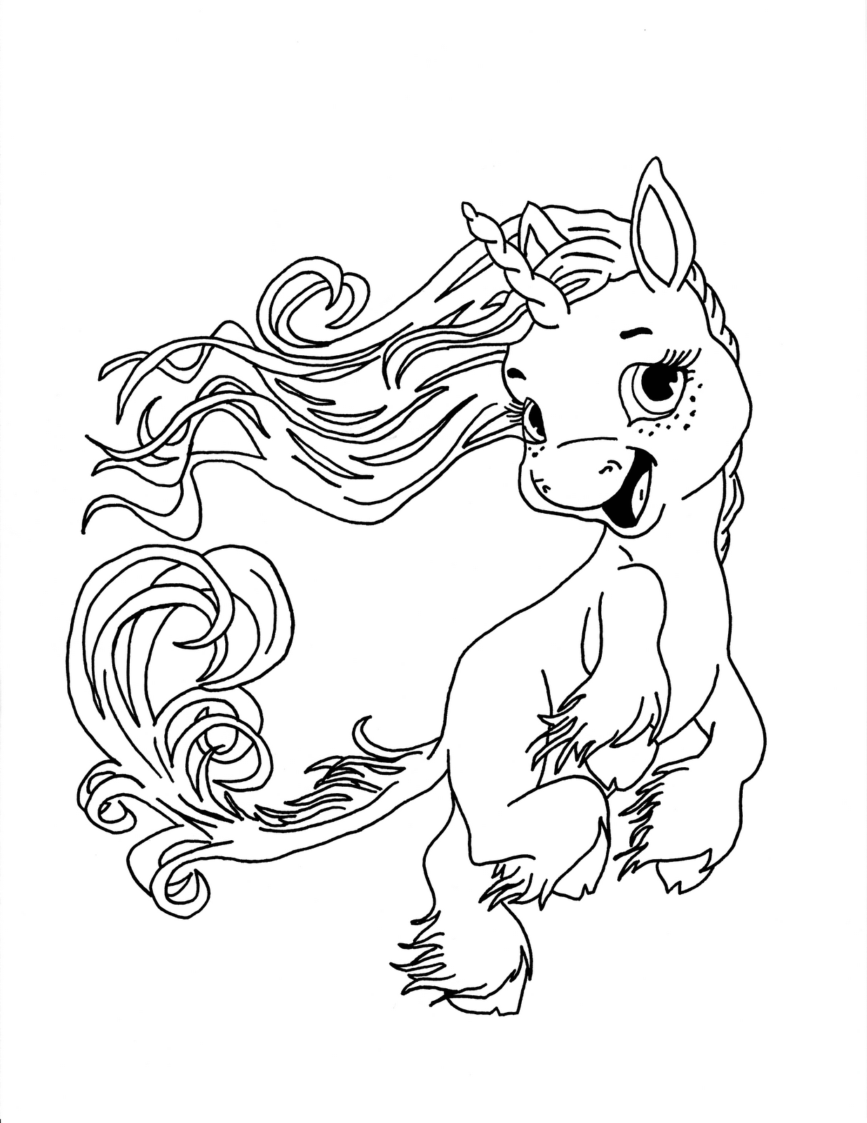 Dibujos de Unicornio Feliz para colorear