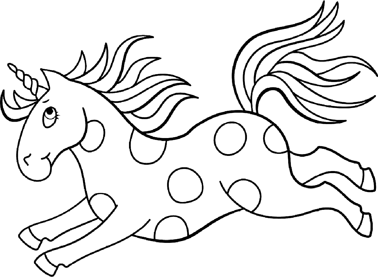 Dibujos de Unicornio Manchado Corriendo para colorear