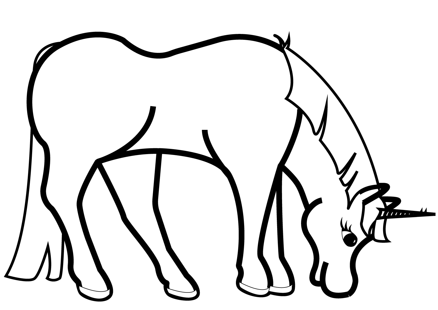 Dibujos de Unicornio Pastando para colorear