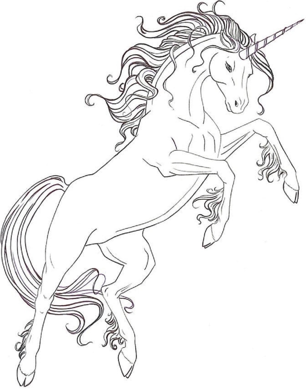 Unicornio Saltando para colorir