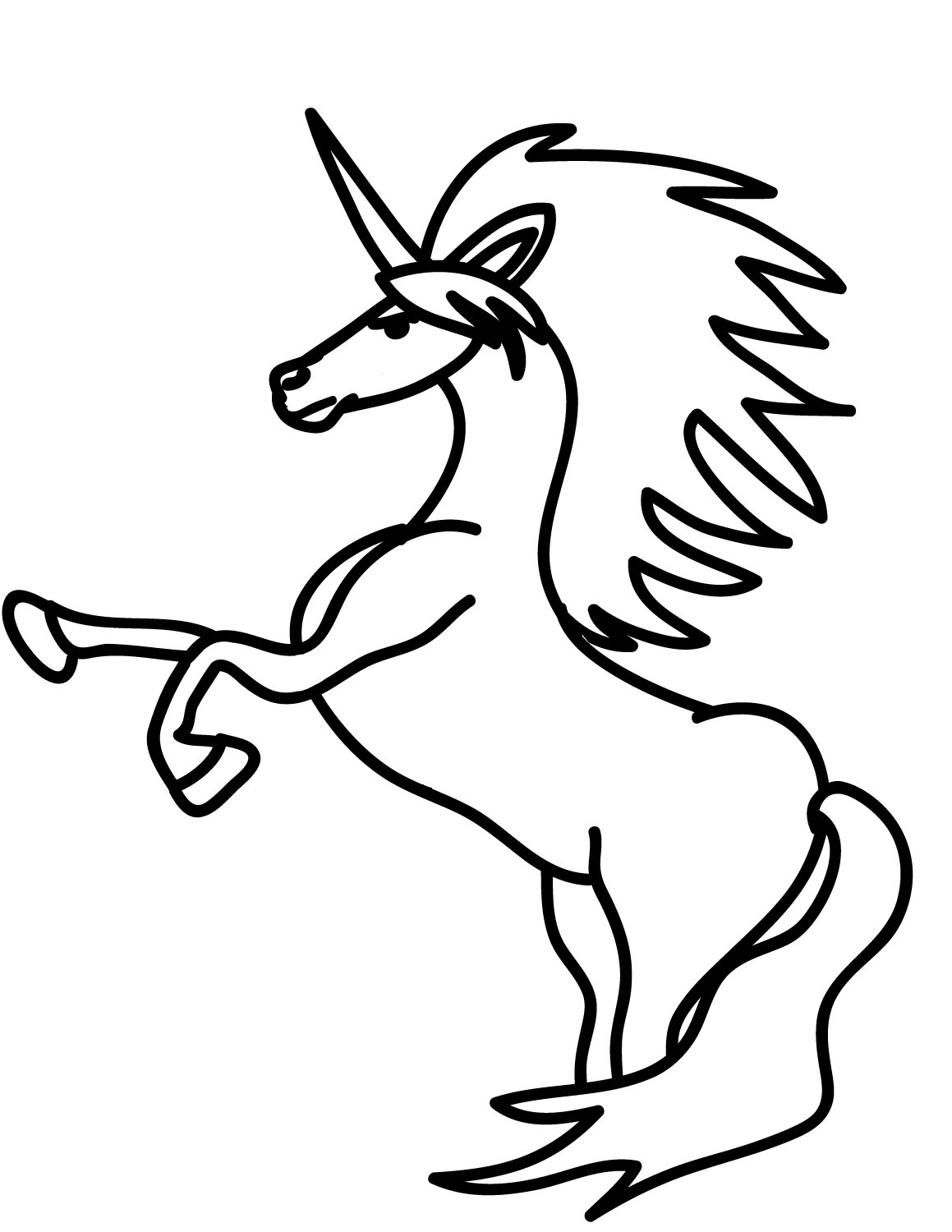 Dibujos de Unicornio Sencillo para colorear