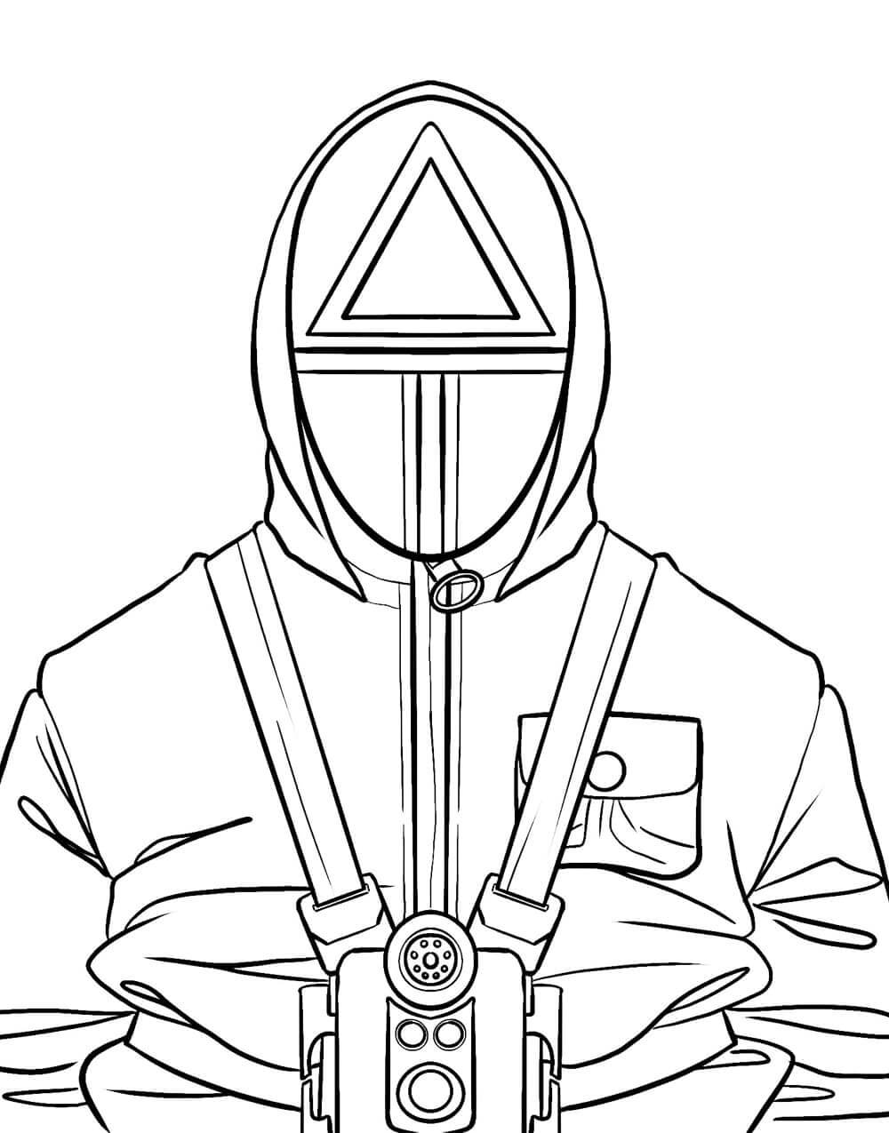 Dibujos de Uniforme de la Guardia Roja del Triángulo de la Cara para colorear