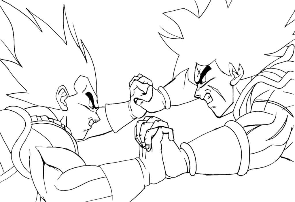 Vegeta Gratis Imprimible para niños para colorir