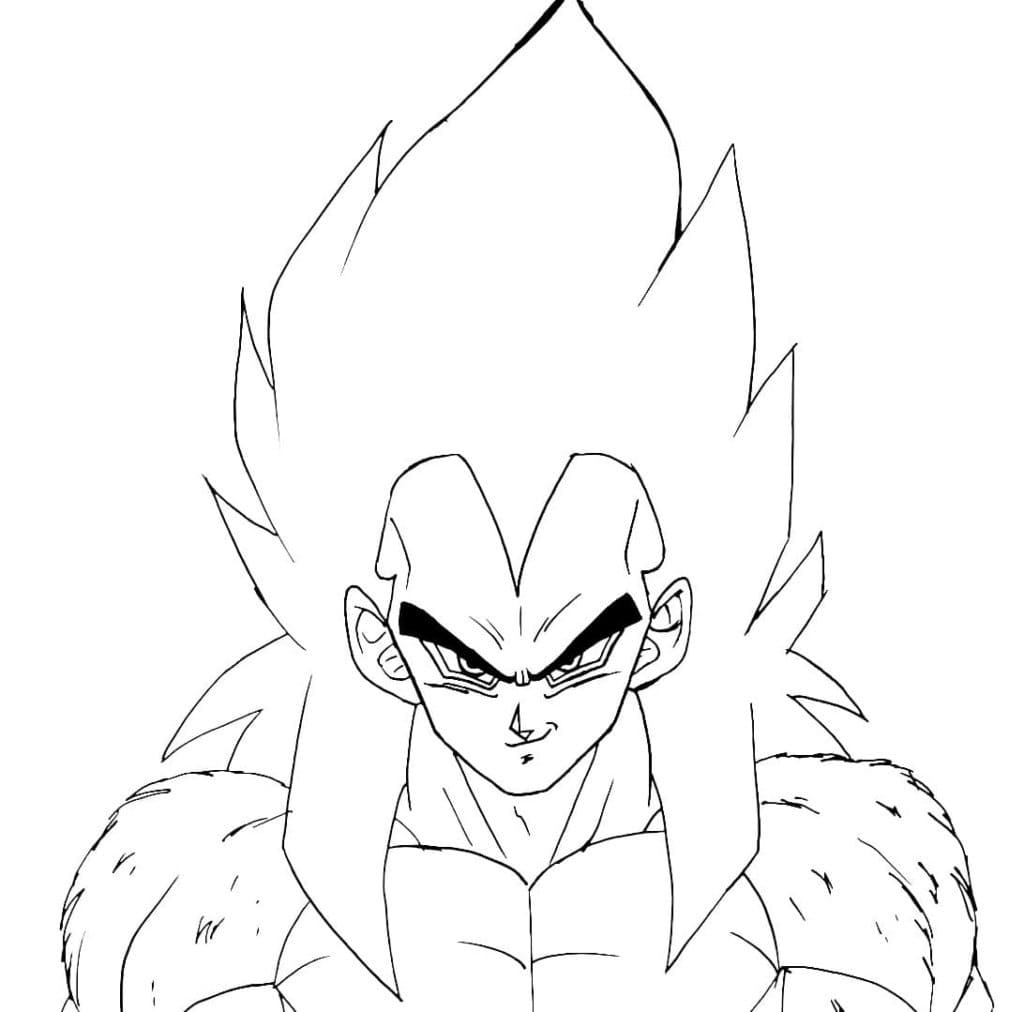 Vegeta Imprimible para niños para colorir
