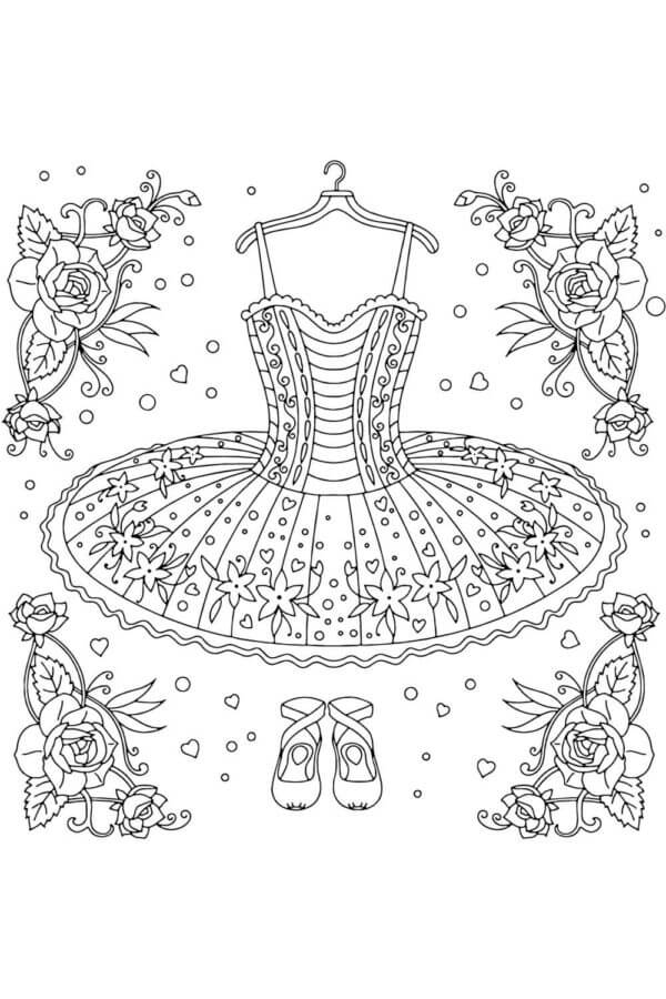 Dibujos de Vestido Bailarina para colorear