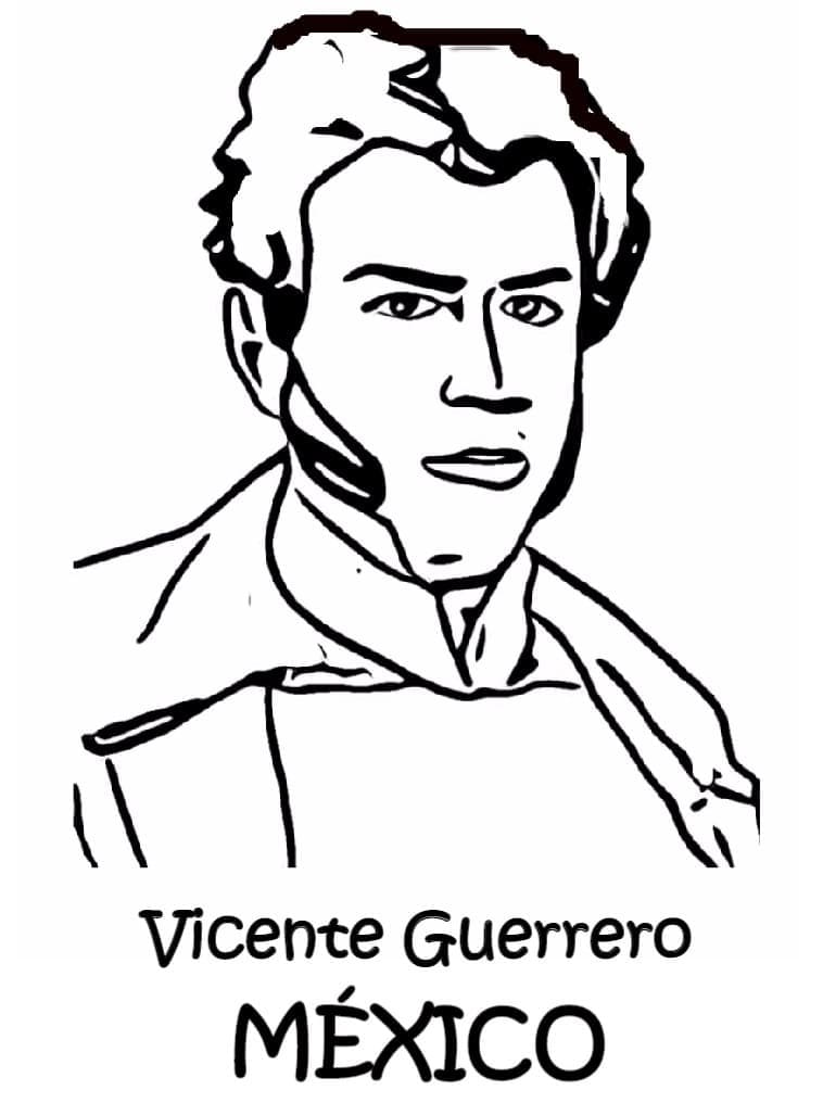 Dibujos de Vicente Guerrero de Mexico para colorear