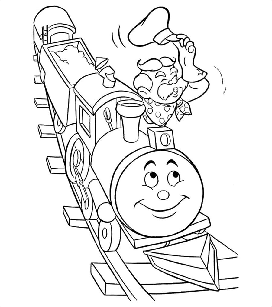 Dibujos de Viejo Conductor De Tren para colorear