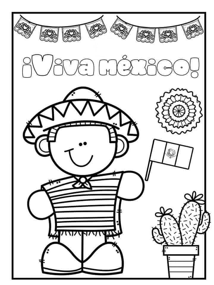 Dibujos de Viva Mexico imprimible para colorear