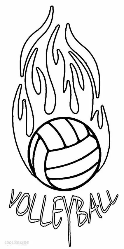 Dibujos de Voleibol de fuego para colorear