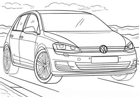Volkswagen Golf 2018 para colorir