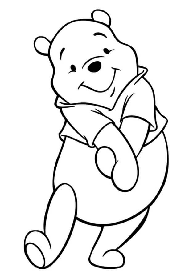 Dibujos de Winnie de Pooh Sonriendo para colorear
