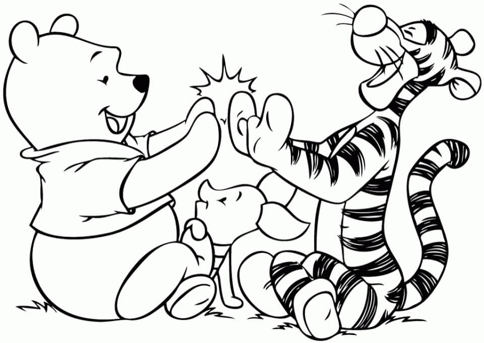 Dibujos de Winnie de Pooh y Amigos Normales para colorear