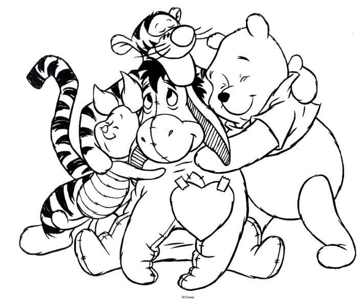 Winnie de Pooh y Amigos para colorir