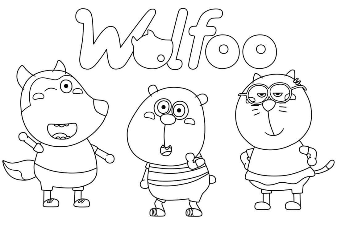 Dibujos de Wolfoo y amigos para colorear