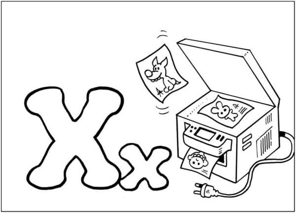 Dibujos de X es Para Xerox para colorear