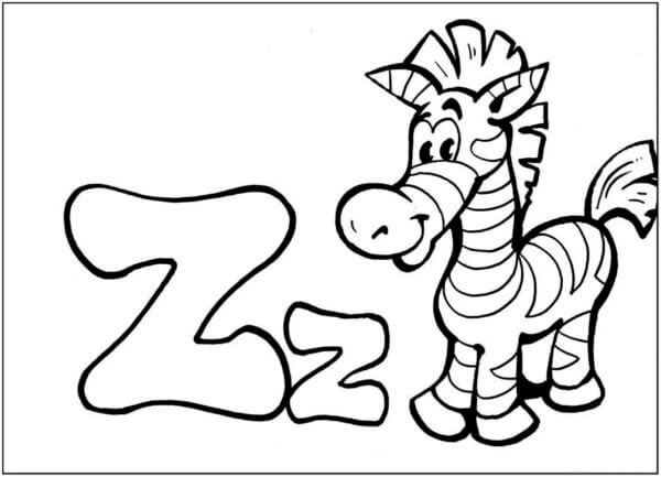 Dibujos de Z es Para Cebra para colorear