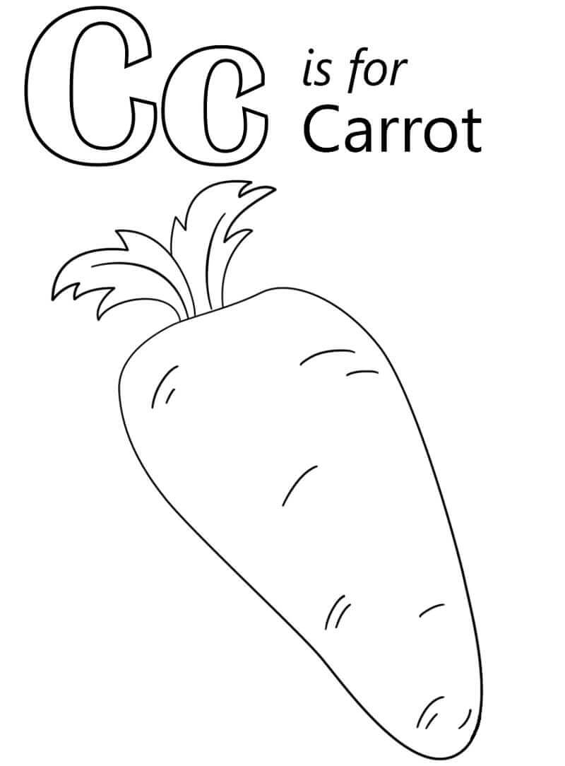 Zanahoria Letra C para colorir