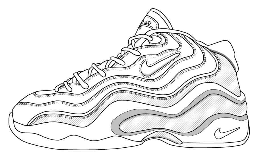 Dibujos de Zapatos de Nike para colorear