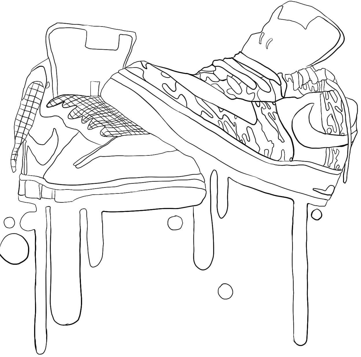Dibujos de Zapatos Jordan Básicos para colorear