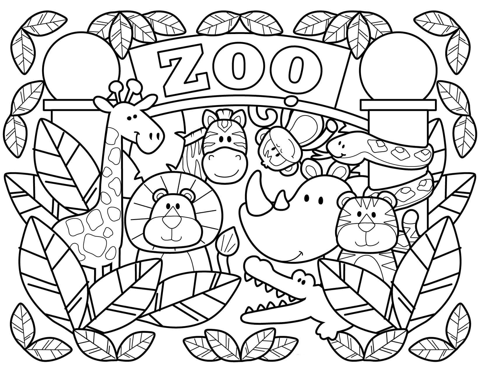 Zoológico Básico para colorir