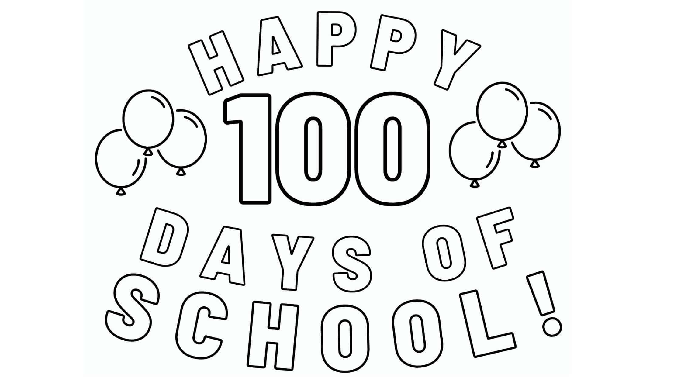 Dibujos de 100º día de Clases para colorear