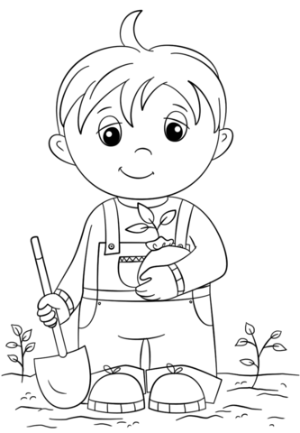 1526992643_cute-little-boy-holding-seedling-coloring-page para colorir