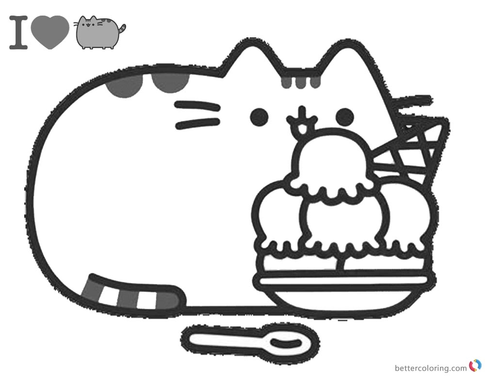 Pusheen Coloring Pages pusheen coloring pages yummy iceream free printable coloring pages 1000 X 780 pixels para colorir