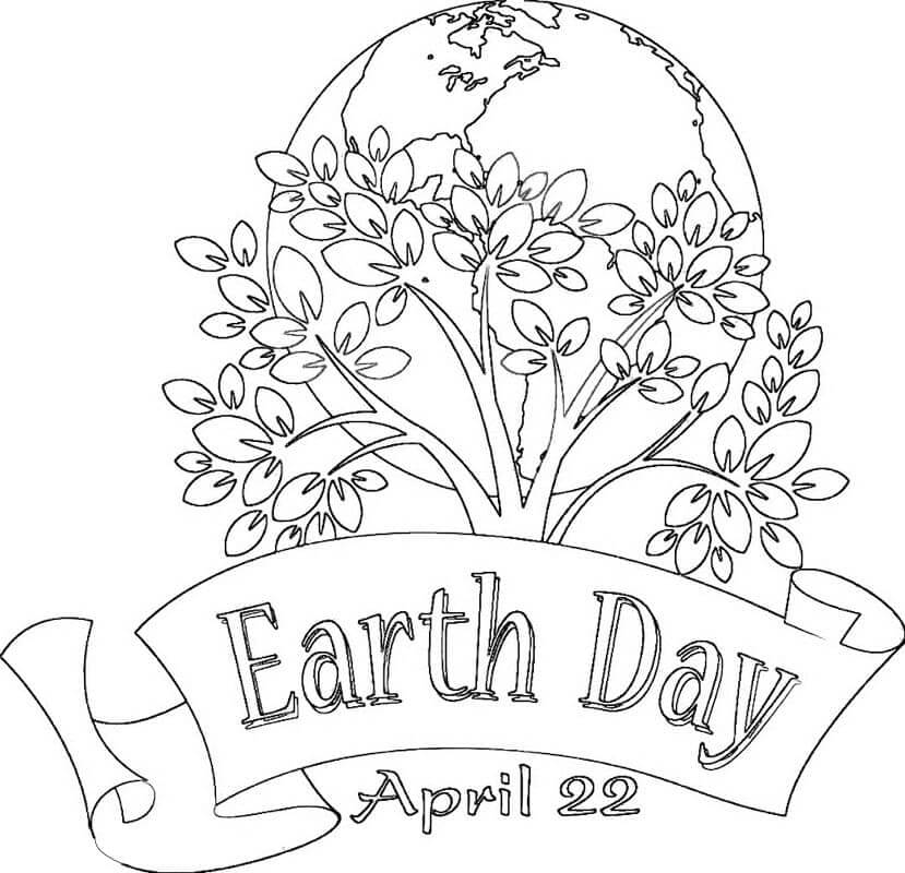 22 de abril Día de la Tierra para colorir