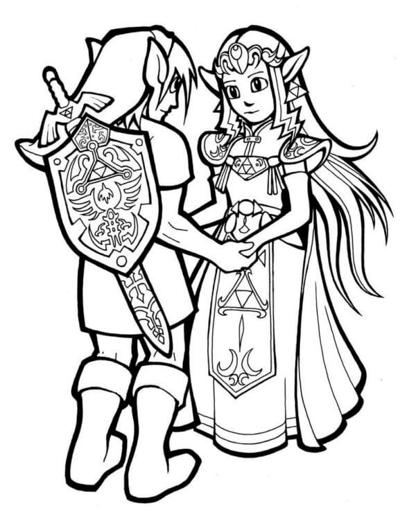 Dibujos de A Través De Las Dificultades De La Princesa Zelda para colorear