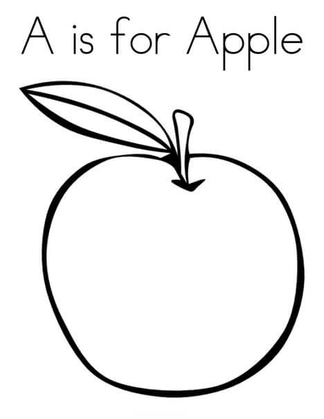 Dibujos de A es para Manzana para colorear