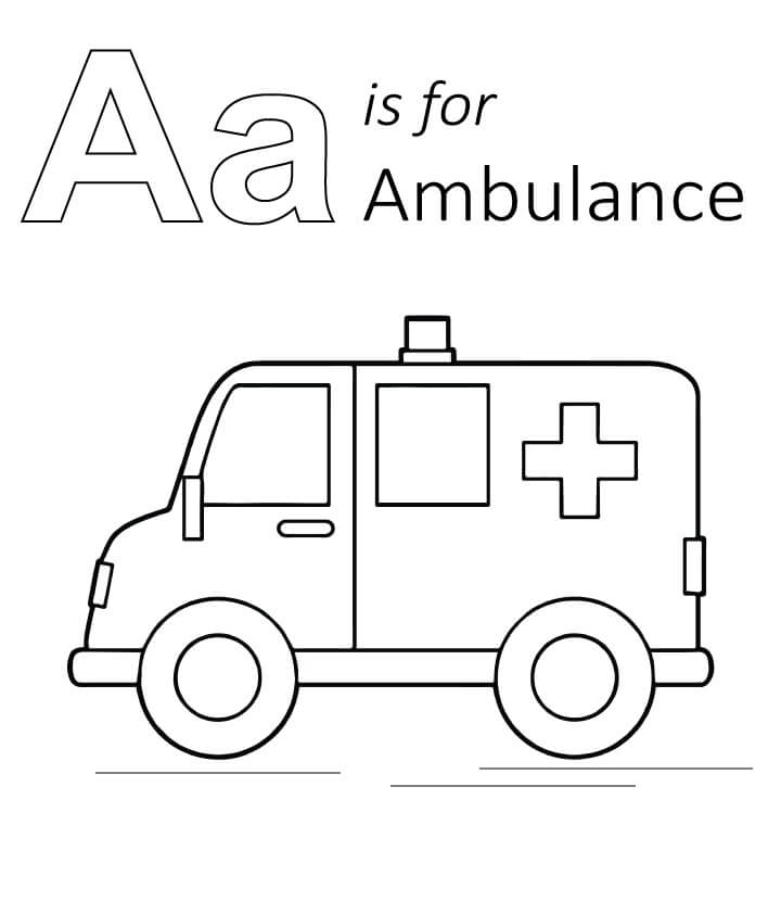 Dibujos de A es para la Ambulancia para colorear