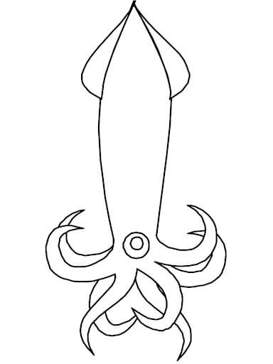 Adorable Calamar para colorir