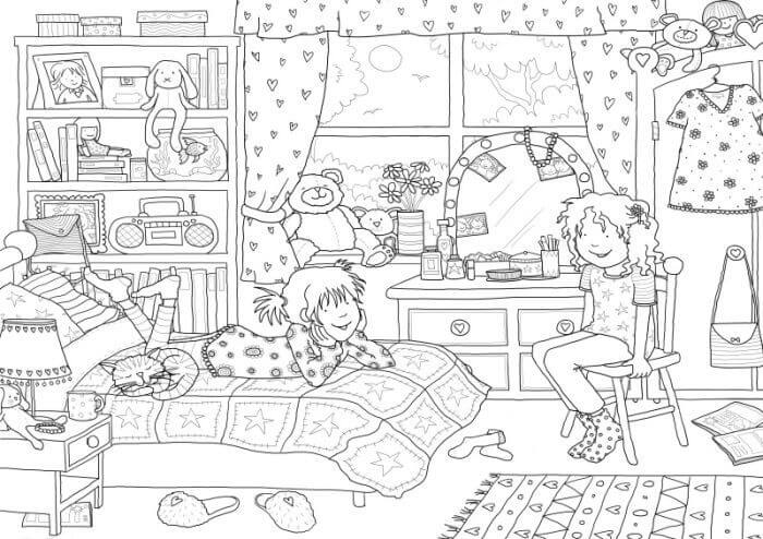 Dibujos de Adorable Dormitorio para colorear