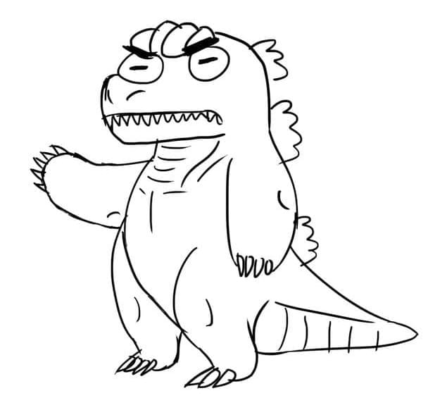 Adorable Godzilla para colorir