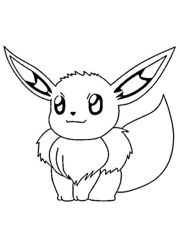 Dibujos de Adorable Pokémon Eevee para colorear