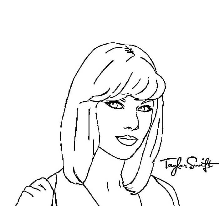 Adorable Taylor Swift para colorir
