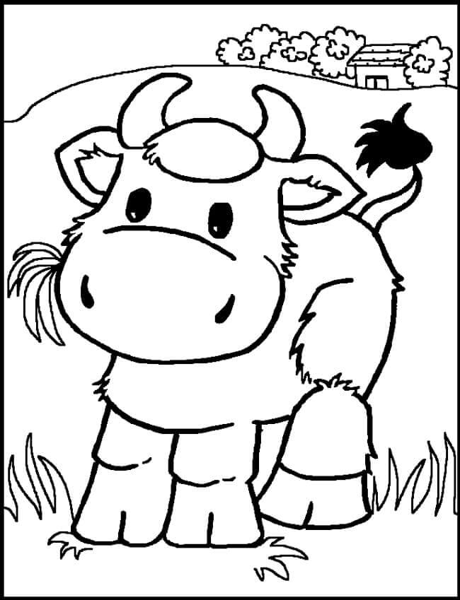 Adorable Vaca para colorir