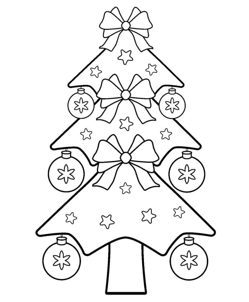 Adorable árbol de Navidad para colorir