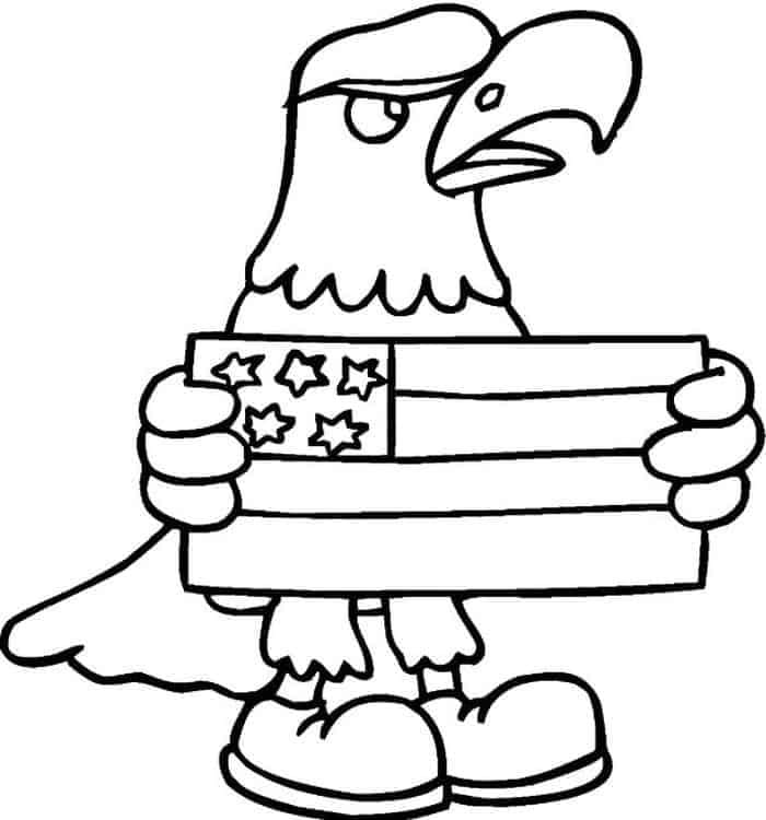 Dibujos de Águila Con Bandera para colorear