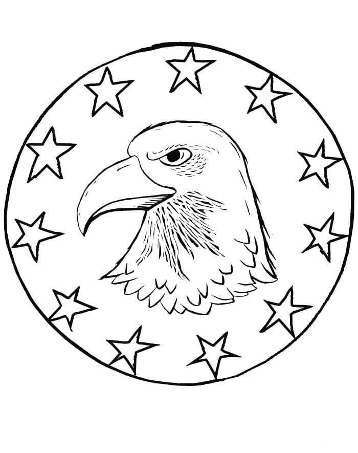 Dibujos de Águila Con Estrellas para colorear
